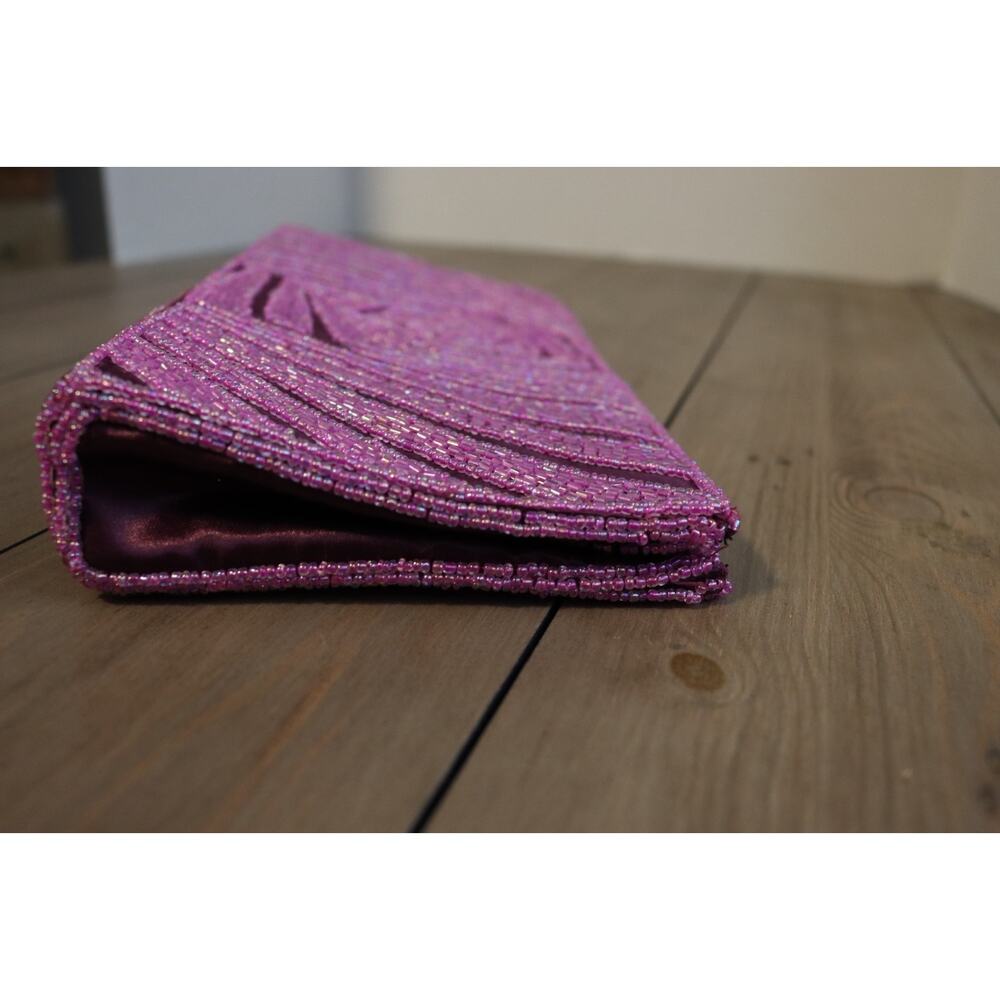 Bijoux Tenner Beaded Clutch Purple Evening Wear (31) - Picture 3 of 8